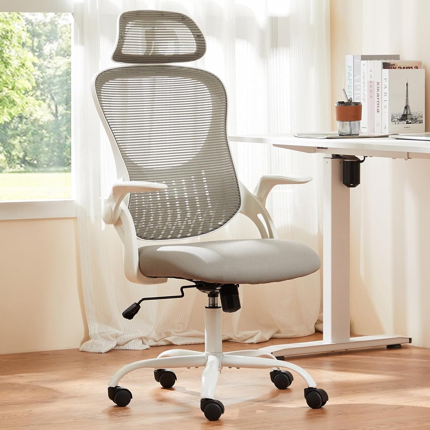 Sweetcrispy High-Back Executive Chair - Adjustable Mesh Headrest & Lumbar Support | Comfortable for Home Office & Study