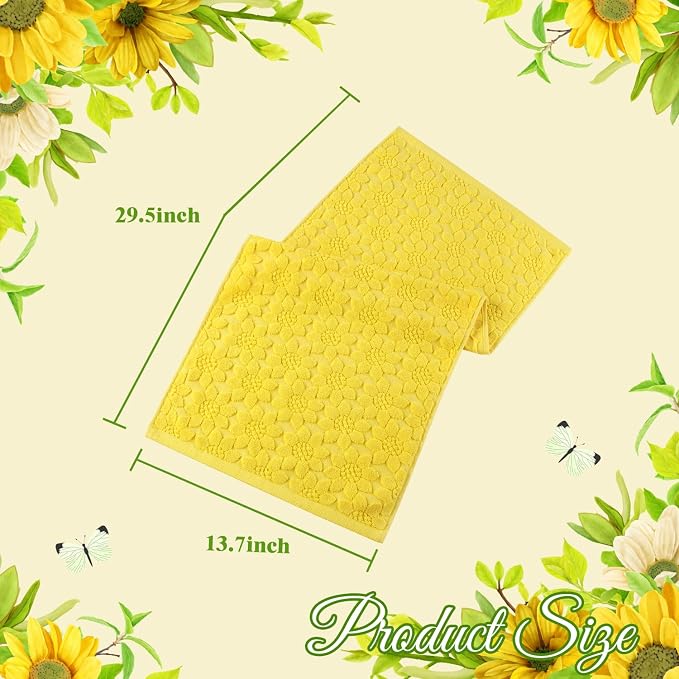 Quera 2 Pack Hand Towels Spring Summer Yellow Sunflower Farmhouse Cotton Bathroom Decorative Towels Set for Drying, Cleaning, Cooking, Holiday 13.7'' x 29.5''