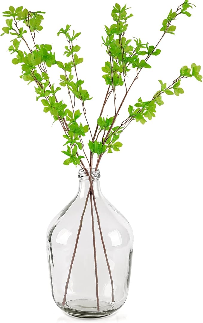 Clear Glass Vase Tall Farmhouse Vase for Branches Glass Vases for Centerpieces in Home Decoration (L)