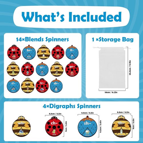 Kasfalci Phonics Games - Blends & Digraphs Cards for Speech Therapy | Educational Learning Toys for Kids