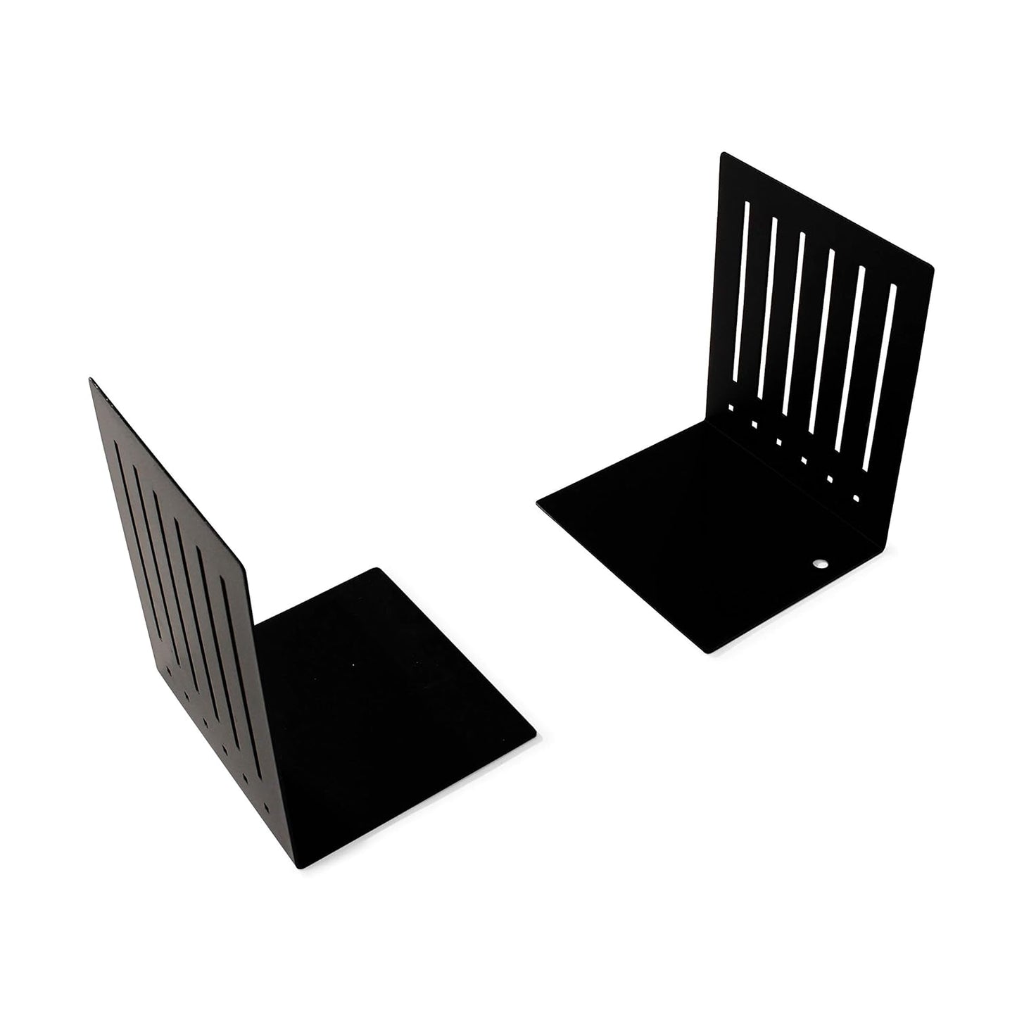 Spectrum Heavy Bookends - Sturdy Metal Book Holders for Shelves | No-Skid Design, Black Finish