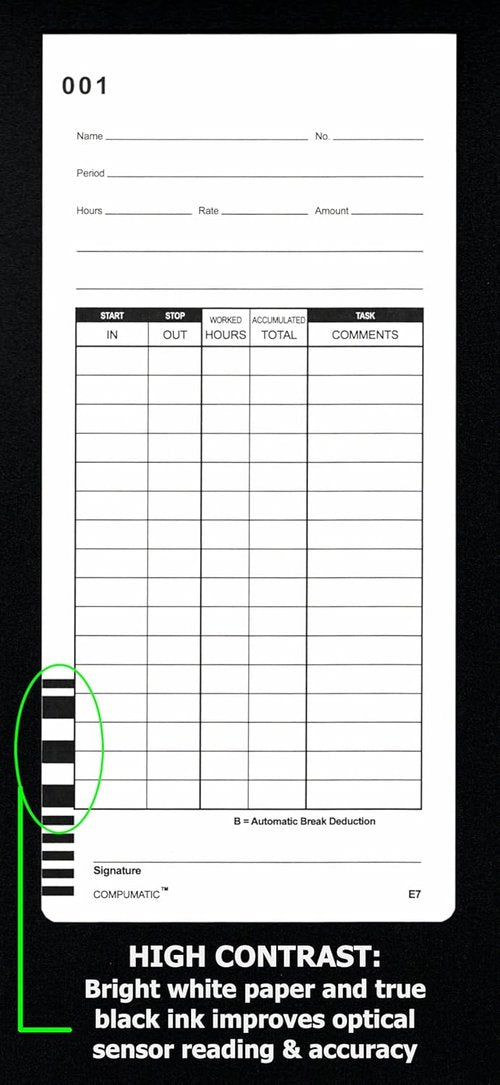 Lathem Time Clock Cards - Compatible with E7 Models - 400 Count for Reliable Timekeeping