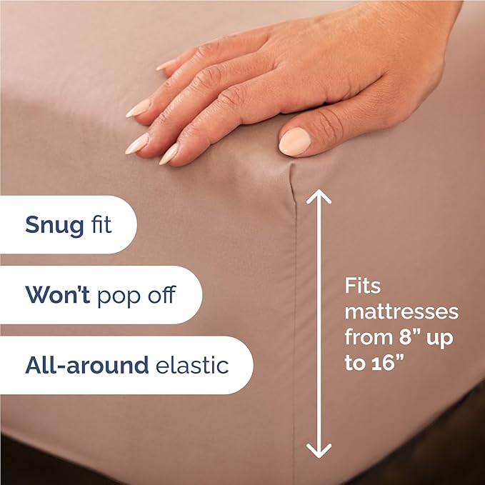 Full Size 4 Piece Sheet Set - Comfy Breathable & Cooling Bed Sheets Set - Hotel Luxury Bedding for Women, Men, Kids, Teens, Boys & Girls - Deep Pockets, Ultra-Soft and Wrinkle Free - Oeko-Tex - Mauve