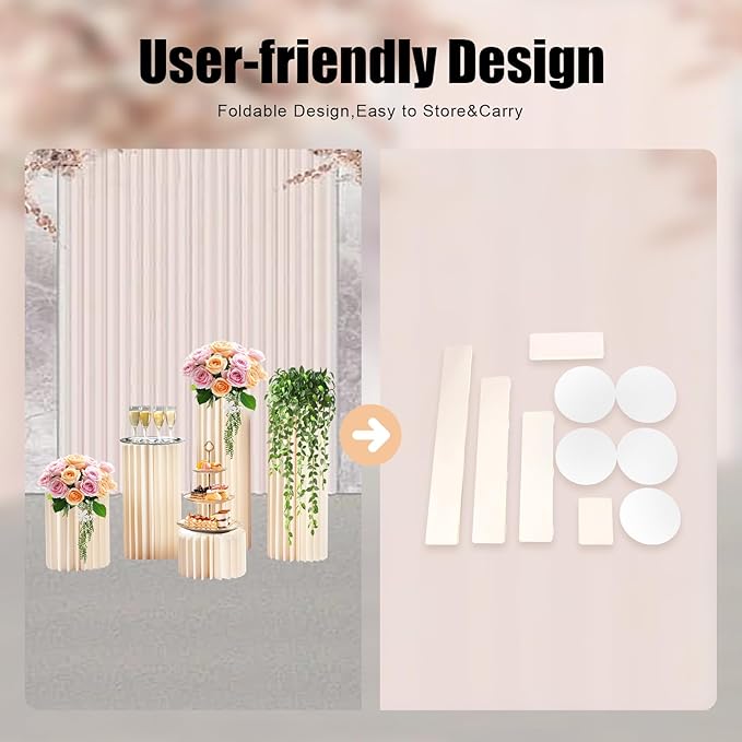 ZHISHUAI- 5 Pack Wedding Centerpieces Cardboard Vases, 20-100cm Cardboard Flowers Stand, for Wedding Aisle Decors, Wedding Receptions, Event Centerpieces