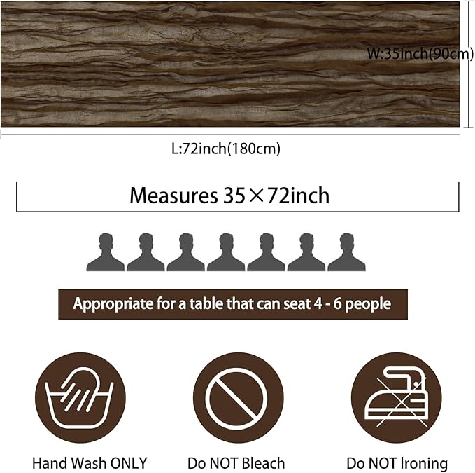 Fivenl 12 Pack Brown Boho Rustic Cheesecloth Table Runner 35x72 Inch Romantic Vintage Gauze Table Runner for Wedding Bridal Shower Birthday Party Table Decor