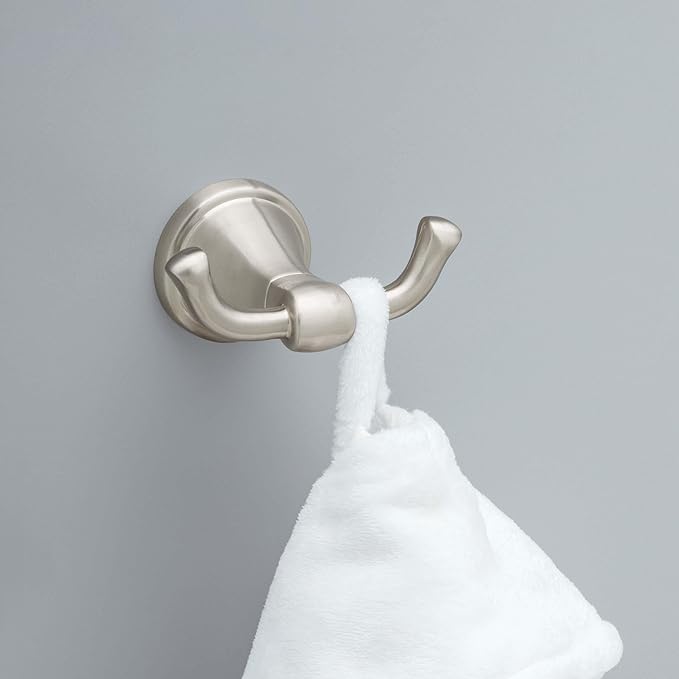 Delta Faucet Becker (1-Pack) Towel/Robe Hook for Bathroom, SpotShield Brushed Nickel, Wall Mounted BCK35-DN