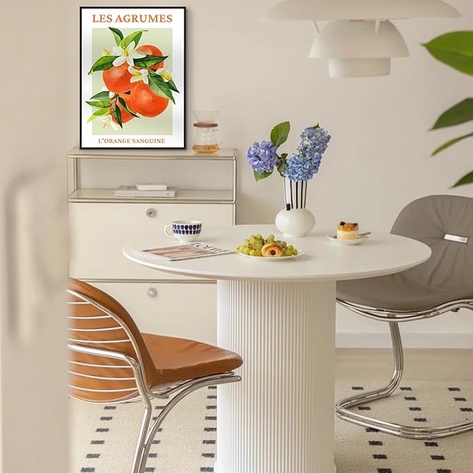 SERIMINO Fruit Botanical Wall Art for Kitchen, Lemon Prints Framed Canvas Wall Decor for Floral Dining Room Farmhouse, Watercolor Paintings Room Decor Aesthetic 3 Piece Set, 16"X24"