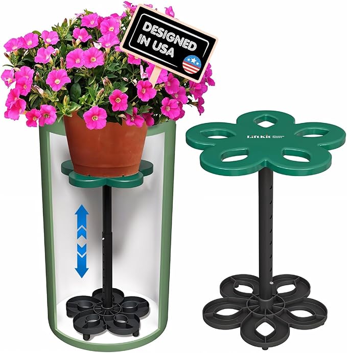 Tall Column Plant Riser Fill Bottom of Tall Flower Pots and Large Plant Containers | Indoor and Outdoor (11-17" Rise, 10" Base, 10" Top)