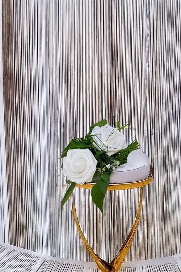 Ivory White Artificial Roses 25pcs, Real Looking Fake Foam Flowers with Stems for DIY Wedding Bridal Bouquets, Centerpieces, Party, Baby Shower, Christmas Decor