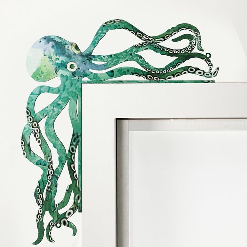 FairySandy Octopus Themed Metal Door Frame Decoration - 11.81 x 10.43 Inches | Gothic Style Home Decor