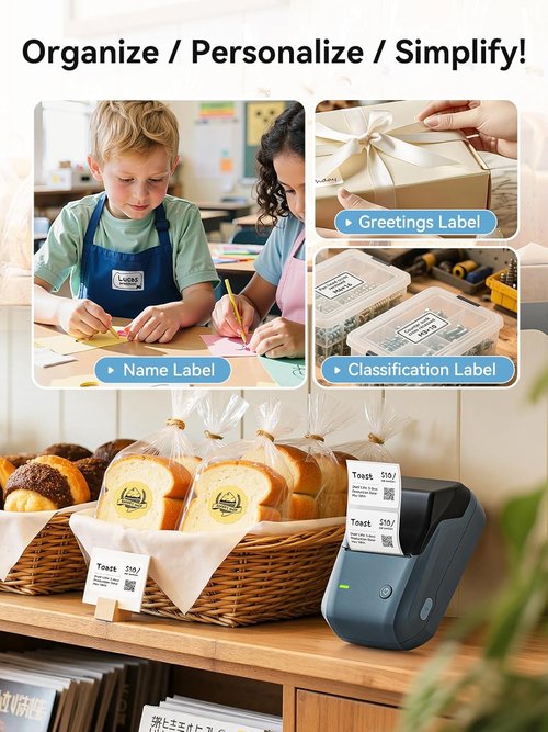 NIIMBOT B1 Label Maker - Portable Bluetooth Thermal Printer with Multiple Templates | 2 Inch, Blue