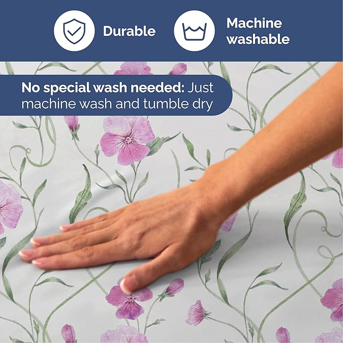 Floral Sheets - Pink Floral Bed Sheet Set - 1 Flat, 1 Fitted & 1 Pillowcase w/ Deep Pockets - Comfy, Wrinkle & Fade Free - Boho Botanical Bedding - Ultra-Soft, Breathable and Cooling - Twin Size Set