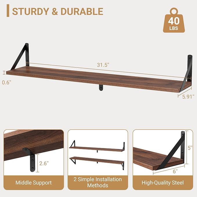 Heimlove Floating Shelves for Wall, 32 inch