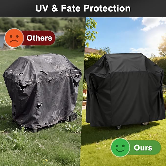 LBTING Grill Cover, 48-inch Heavy Duty 300D Oxford Waterproof Windproof UV Resistant BBQ Gas Grill Cover for Outdoor Barbecue Fit Most Brands Weber, Brinkmann, Char Broil, Holland