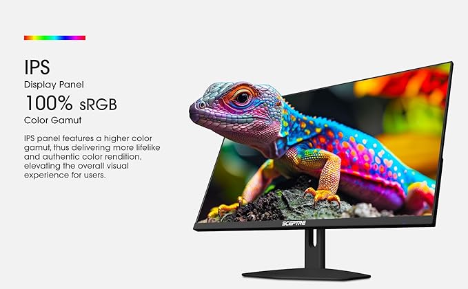 Sceptre New IPS 27-inch Prime Gaming Monitor 100Hz DP HDMI USB Type C, Build-in Speakers Machine Black 2026 (E275W-FP100T Series)