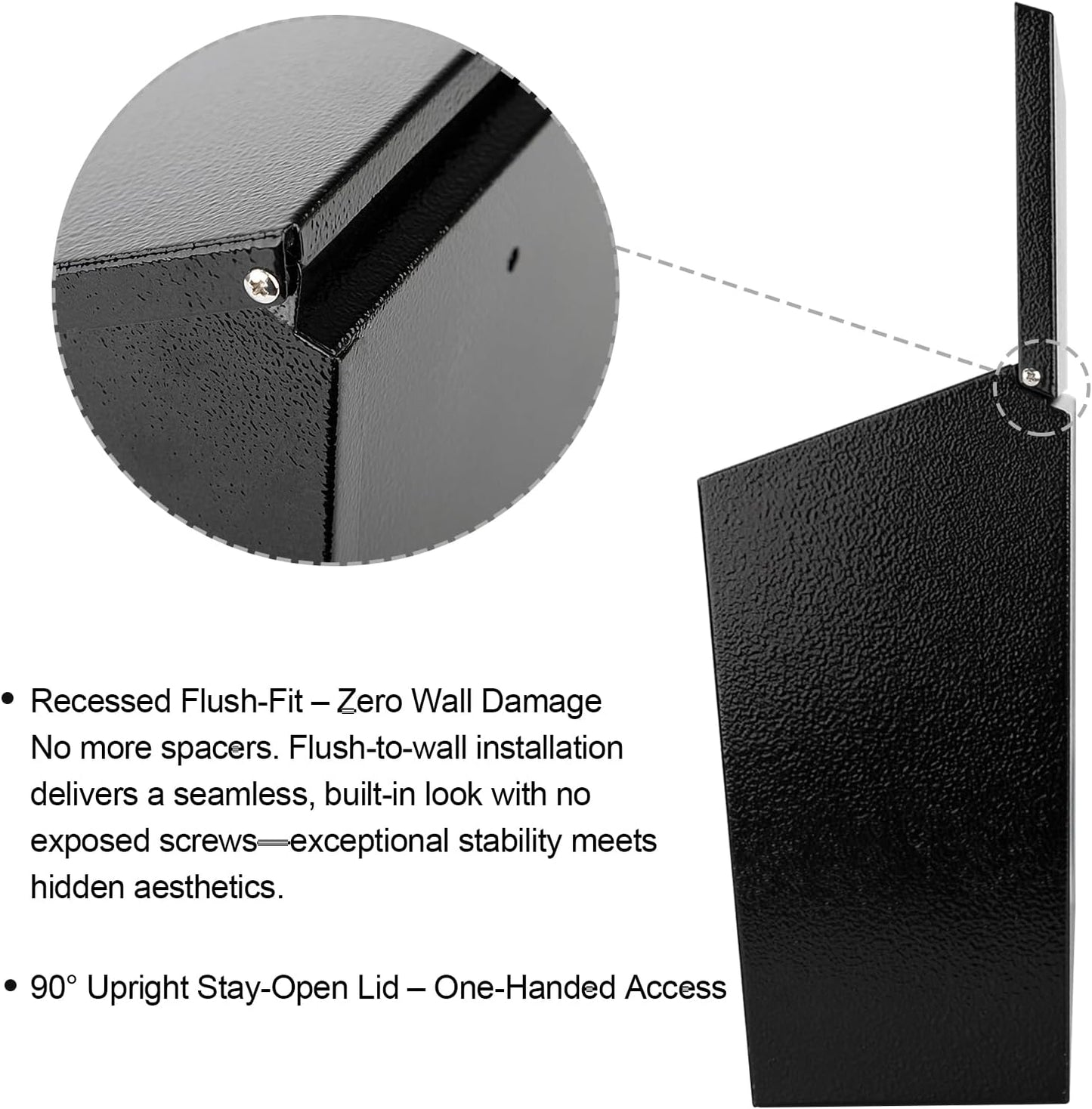Skiennix Wall-Mount Mailbox - Large Capacity Waterproof & Rust-Resistant Galvanized Steel | 15.7"x9.9"x4.9" Black