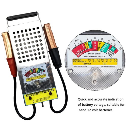 Battery Load Tester - Skiennix 6V/12V Car Battery & Alternator Tester with Voltmeter & Clips