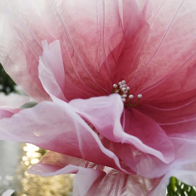 Giant Flowers for Decoration,Large Fake Flower with Standing Stems and Base,Big Artificial Flowers for Home Decor,Wedding Background Decor,Shop Window Display,Banquet,Garden Party (red)