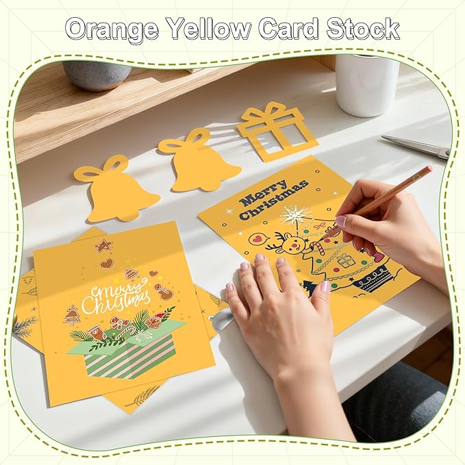 40 Sheets Cardstock 8.5x11, 65lb Orange Yellow Card Stock, Construction Paper, 180gsm Thick Printer Paper for Printing, Painting, Card Making, Kids School Supplies,Party Decorations