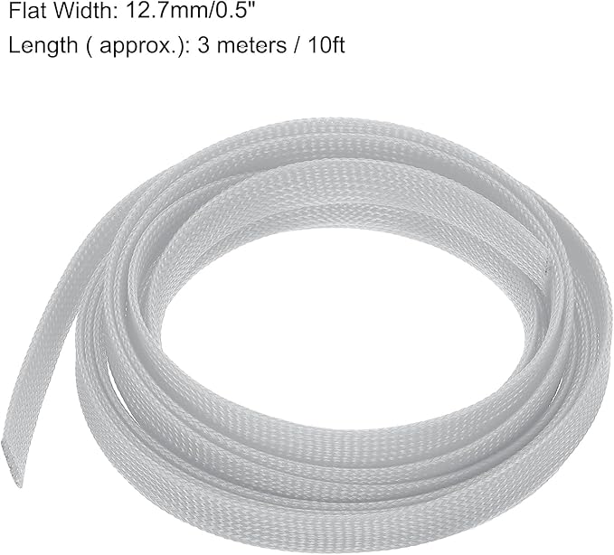 uxcell PET Expandable Sleeving 10ft 1/2" Gray Cable Management Sleeve Cord Organizer for Wrap Protect Cable