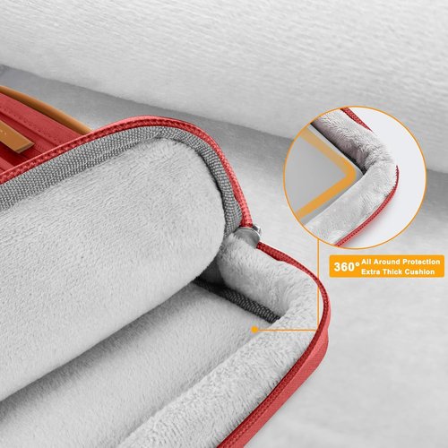 MOSISO 360 Protective Laptop Sleeve - Fits 13-13.3 Inch MacBook Air/Pro & More | Red with 4 Zipper Pockets