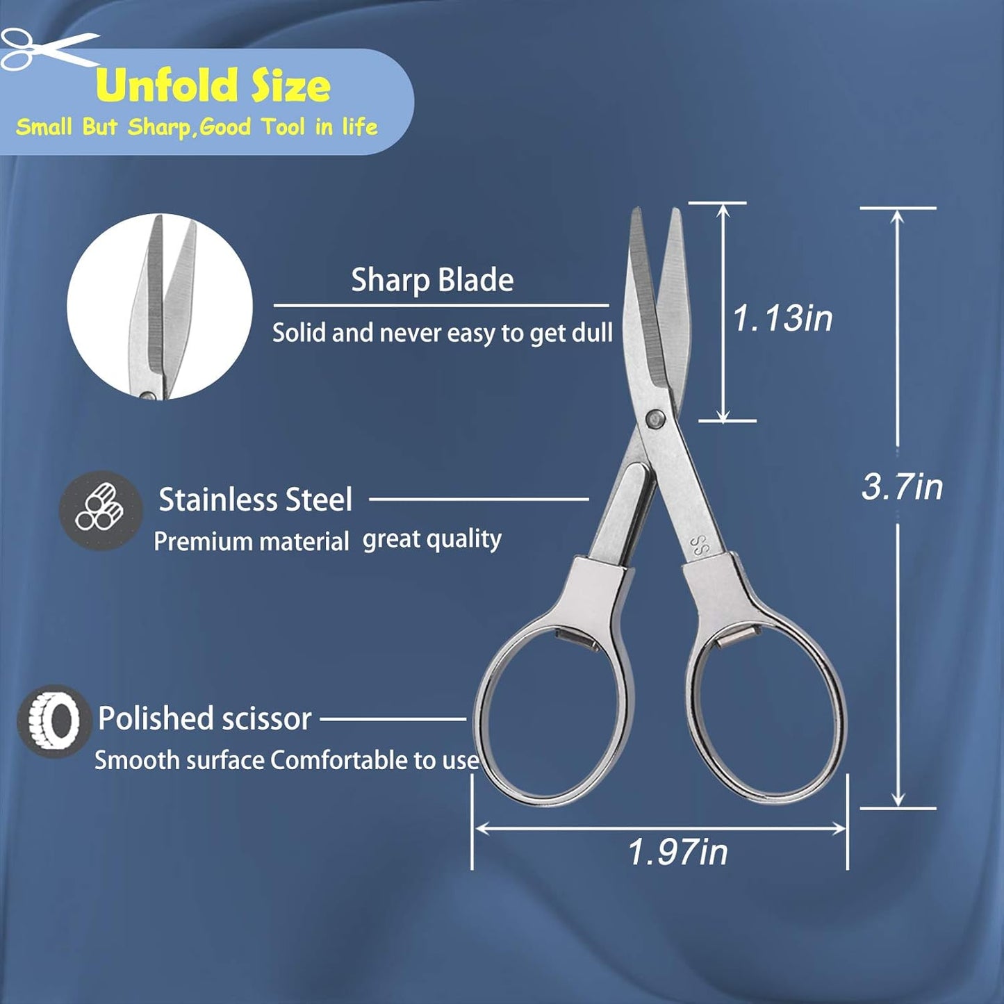 Skiennix Folding Scissors - Portable Stainless Steel Telescopic Cutter | Compact for Home & Travel
