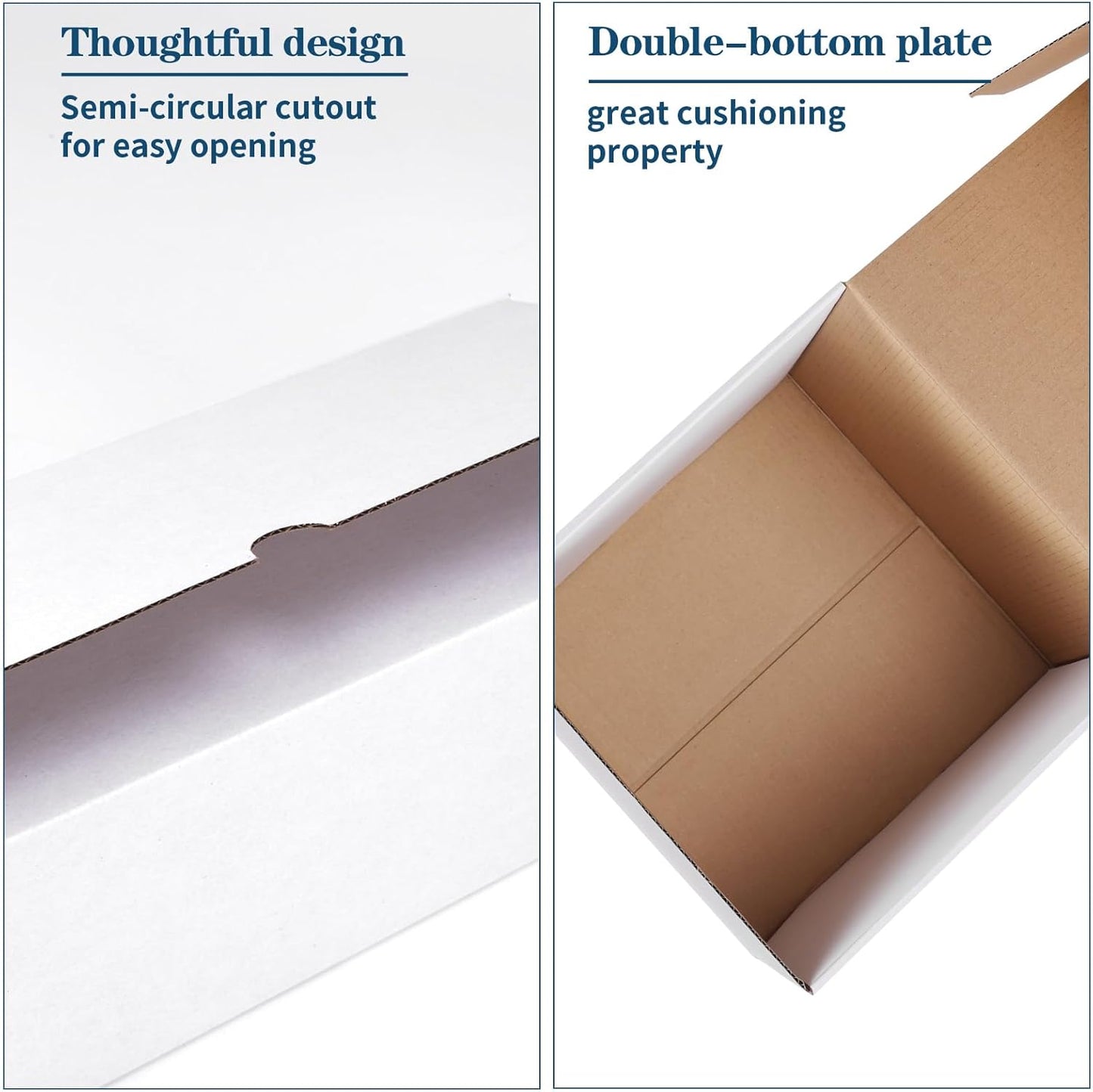 ZBEIVAN White Shipping Boxes - Set of 15 Corrugated Cardboard Mailers for Small Business Packaging