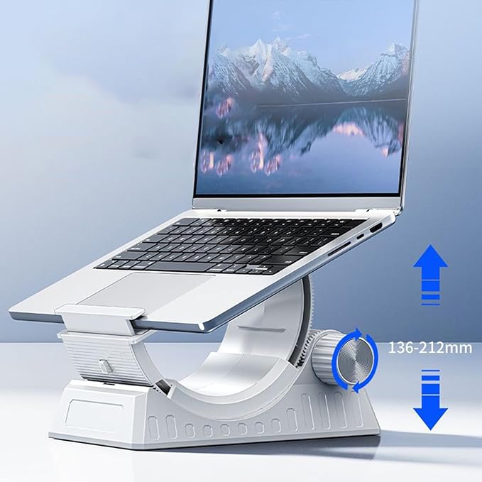 Adjustable Laptop Stand, Foldable Desk Support, C-Shaped Laptop Stand, Office Home Bed Desktop Tablet Couch Car Work Study, Portable Ergonomic for Efficient Work and Study Setup Lightweight