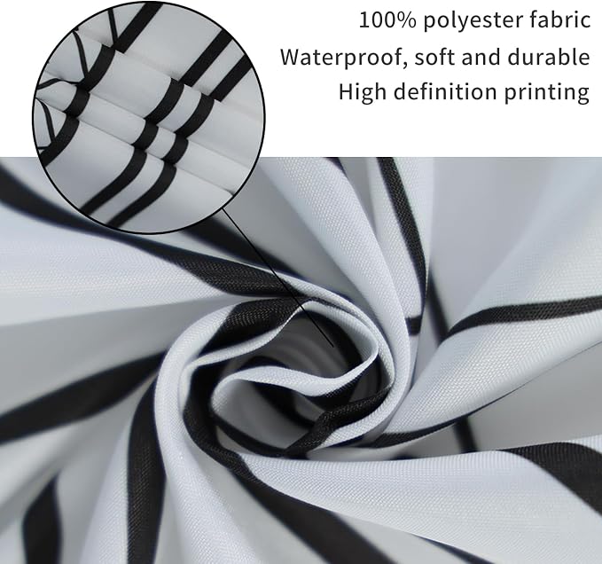 Black and White Shower Curtain Modern Striped Shower Curtains for Bathroom Boho Modern Rustic Farmhouse Waterproof Fabric Bathroom Shower Curtain 72x72 Inches