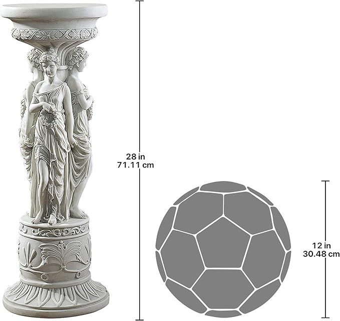 Design Toscano KY992 Chatsworth Manor Neoclassical Pedestal Column Plant Stand, Antique Stone