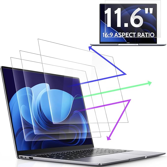 3 Pcs 11.6 Inch Anti Blue Light Screen Protector Compatible With Lenovo Hp Dell Acer Asus Samsung Chromebook etc Laptop-16:9 Aspect, 11" Computer Monitor Glare Filter Uv Blocker Shield Cover Eye Protection Film