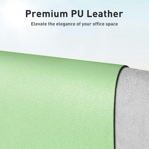 Aothia Faux Leather Desk Mat - Non-Slip Waterproof Writing Surface | Large Foam Green Pad (55" x 24")