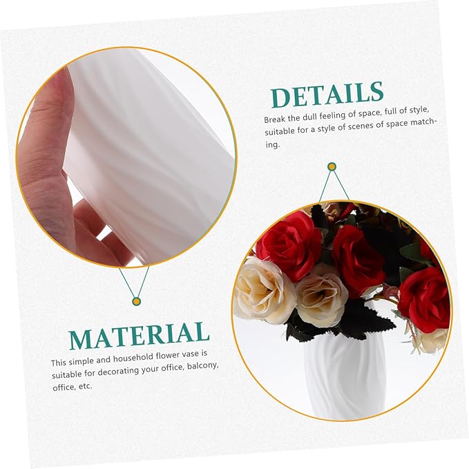 Uonlytech 4pcs Geometric Plastic Vases for Home Office Decor Elegant Centerpiece Flower Storage Containers Lightweight Modern Design for Desktop Balcony Table