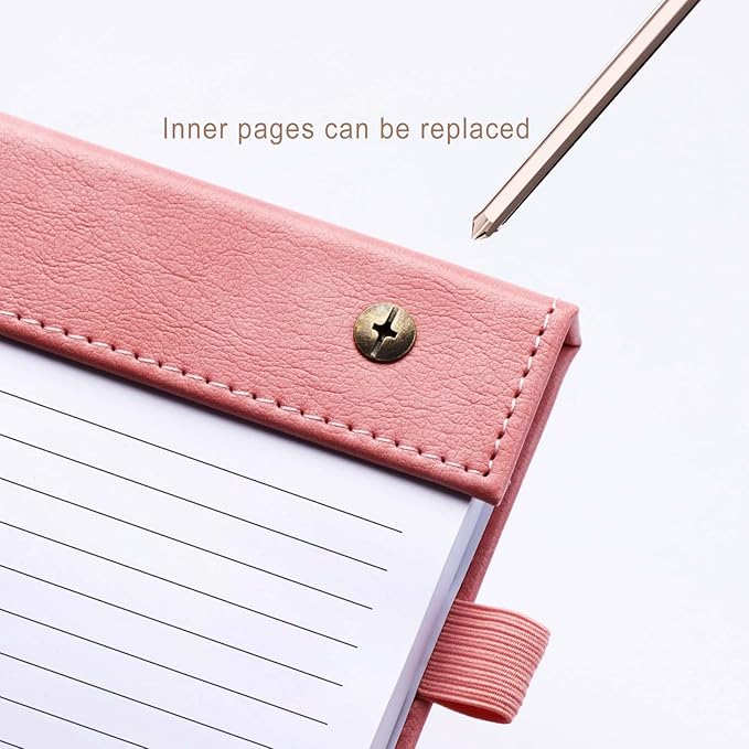 Mogoostry A5 Lined Planning Pads 5.9" x 8" Planner To Do List Memo Note Pads Screw Binding Writing Paperboard Notepad, 100 Sheets per Pack, Pink
