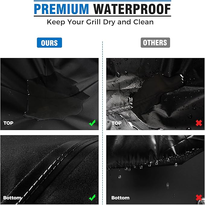 KINGLY Heavy Duty 58 Inch Grill Cover for Weber Genesis 300 & Genesis II 300 Series,600D Waterproof Fade Resistant BBQ Gas Grill Cover for Outdoor Grill with Straps,Compared to Weber 7130
