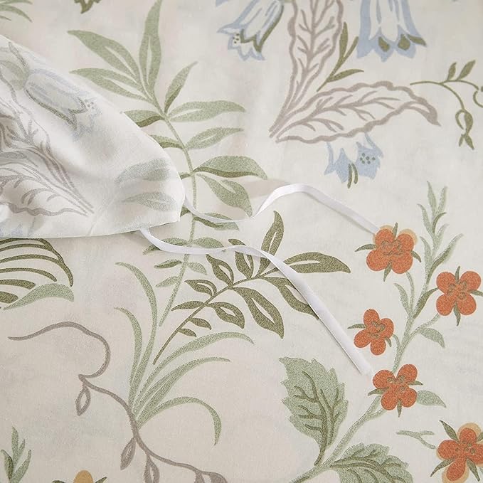 HighBuy Botanical Floral Comforter Full Size Boho Lightweight Bedding Comforters with Green Floral Comfy Bedding Sets Aesthetic Bed Set Include 1 Comforter and 2 Pillowcase,All Season