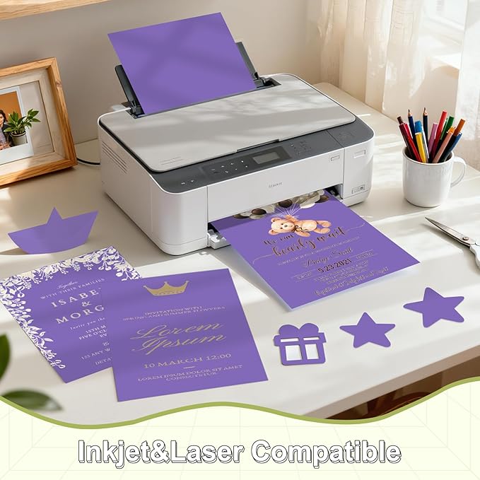 40 Sheets Cardstock 8.5x11, 65lb Dark Purple Card Stock, Construction Paper, 180gsm Thick Printer Paper for Printing, Painting, Card Making, Kids School Supplies,Party Decorations