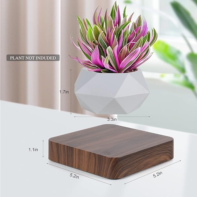 Levitating Air Bonsai Pot,Cool Stuff, Rotation Flower Pot Planters, Potted Plant Home Desk Decor in Flower Pots & Planters from Home & Garden on (Dark Color)