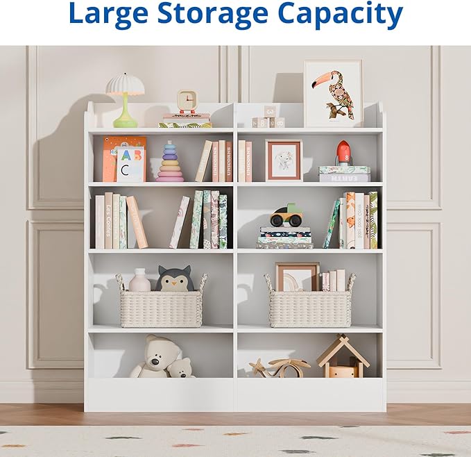 Cozy Castle Toy Storage Organizer, 5 Tier Kids Bookshelf, 10 Cube Toddler Bookcase Storage Cabinet for Playroom, Kids Room, Living Room, Nursery, Cubby, Kindergarten (White)