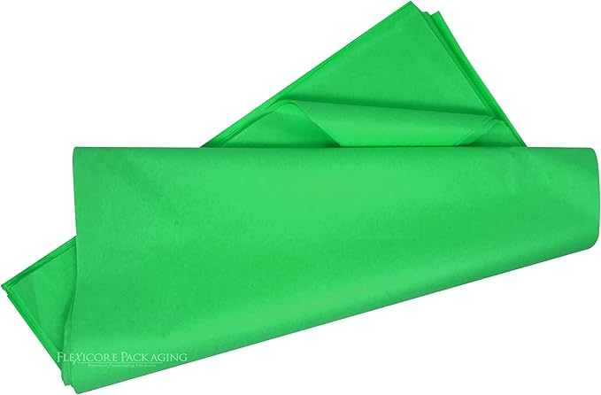 Flexicore Packaging® | Gift Wrap Tissue Paper | Size: 15"x20" | 100 Sheet | Acid Free Bulk Tissue Paper | (Apple Green)