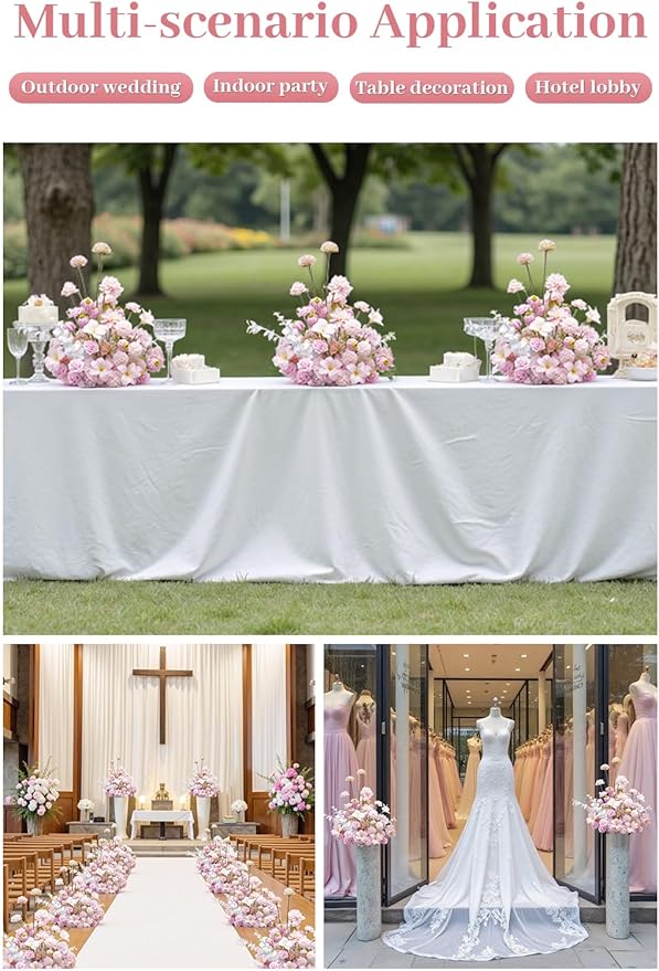 2pcs19inch Pink Free Standing Flowers Ball Bouquet Artificial Rose Arrangements Balls for Wedding Centerpieces Tables Chair Aisle Runner Flowers Decoration