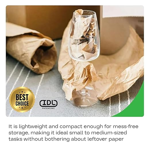 Brown Kraft Paper Roll 12" x 8640" (720 feet) for Packing, Moving, Shipping, Crafts - Heavy Duty USA-Made Craft Paper 50lb Thickness - 100% Recyclable Natural Kraft Wrapping Paper by IDL Packaging