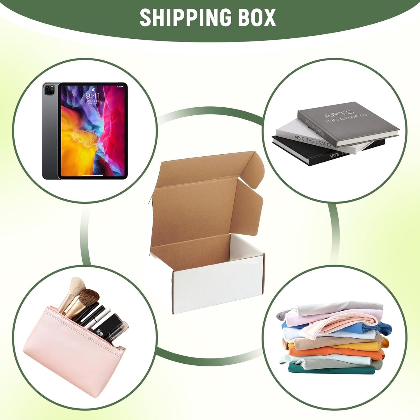 White Corrugated Cardboard Shipping Boxes - Set of 5 | 9x6x4 Inch Literature Mailers