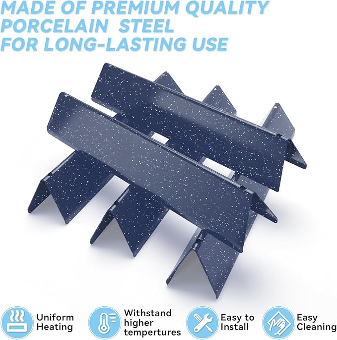 15.3 inch Flavorizer Bars for Weber Spirit 300 and GS4 Spirit II 300 Series E310 E320 E330 S310 S320 S330 with Front Control Knobs, Porcelain Steel Grill Heat Plates Replacement for 7636, 5 Pack
