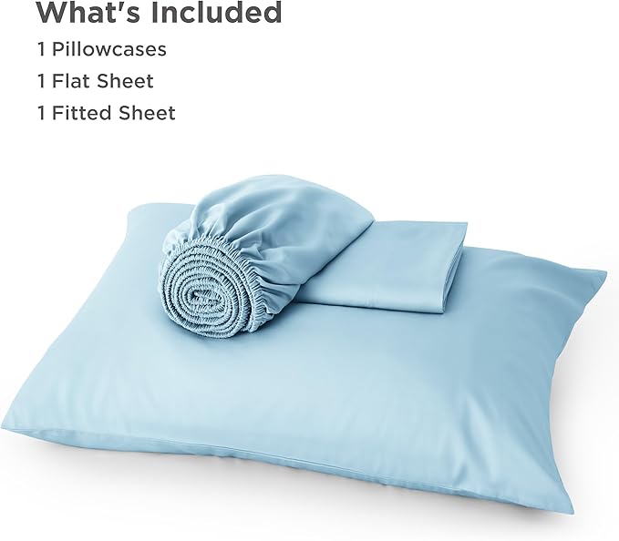 Bedsure Cooling Sheets Twin XL, Rayon Derived from Bamboo, Breathable & Soft Twin XL Sheet Sets, Deep Pocket Up to 16 Inches, Hotel Luxury Silky Dorm Bedding for Hot Sleepers, Aqua