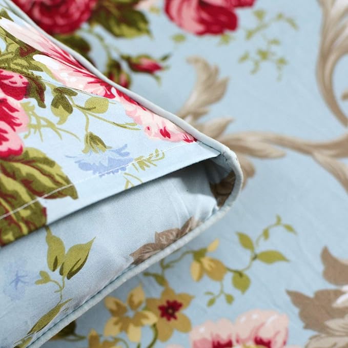 FADFAY Shabby Floral Bedding Elegant Peony Sheets Set Luxury Bedding Collections 800 Thread Count 100% Egyptian Cotton Deep Pocket, 4 Piece-Full Size