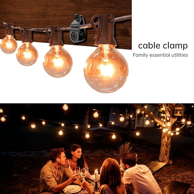 GEZIDEA String Light Hanger Hooks,Screw in Hooks for Hanging Christmas Light,Led Fairy Led Light Clips,Black,50 Pack (Big)