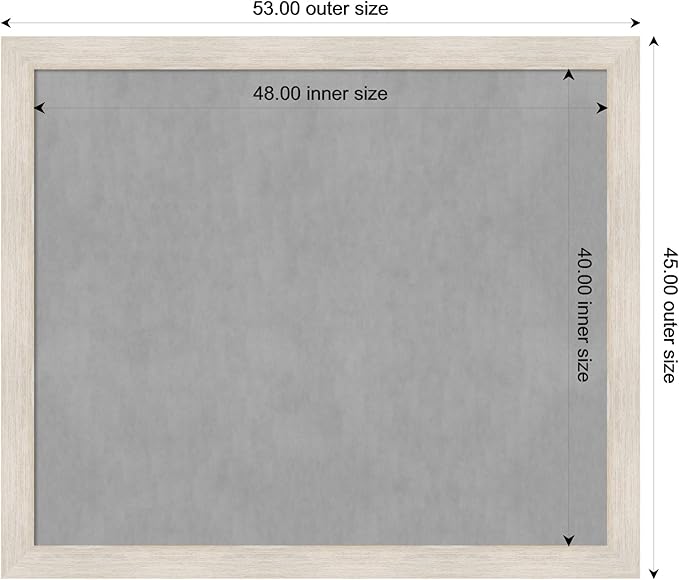 Amanti Art White Framed Magnetic Board 45x53 Oversize Vision Board for use with Magnets, 100% Metal Sheet to Display Items as Office Decor or for Home Organization in mudroom, Kitchen or Kids Room