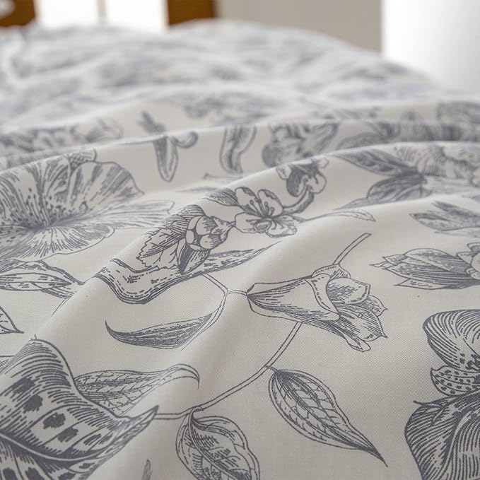Twin Comforter Set Flowers 2 Pieces Soft Bedding Comforter Garden Style Vintage Floral Print Botanical Flower Comforter Set for All Seasons 1 Comforter and 1 Pillowcases (Flower, Twin)