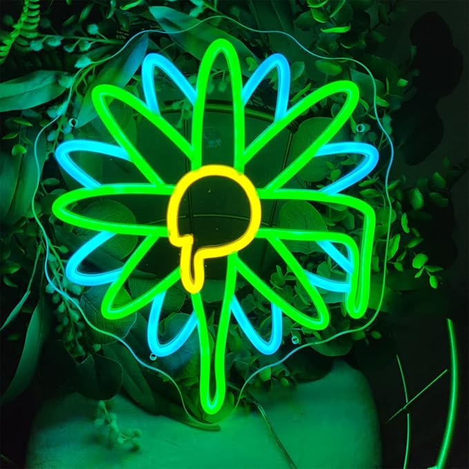 Neon Sign Flower Neon Sign for Wall Decor,Led Signs,Plant Decoration Neon Lights for School Class Party Family Wall Decor Custom Cute Neon Signs Gift Birthday Wedding Party Size:30 * 30cm